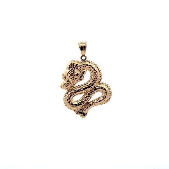 18K Gold Pendant Lucky Dragon Large 1.7 grams - Picture 1 of 13